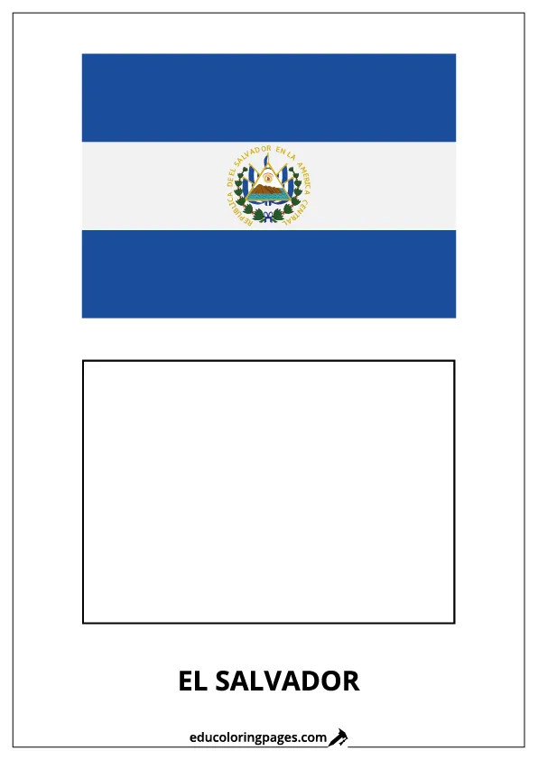 El Salvador Flag Coloring Page – Bilingual