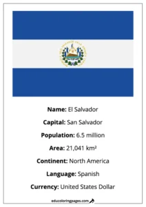 El Salvador Flag Country Facts Educational