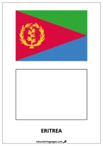 Eritrea Flag Coloring Page – Bilingual