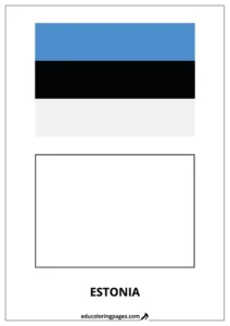 Estonia Flag Coloring Page (Estonia) – Bilingual