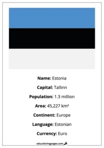 Estonia Flag Country Facts Educational