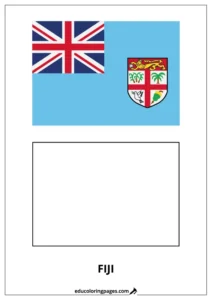 Fiji Flag Coloring Page – Bilingual