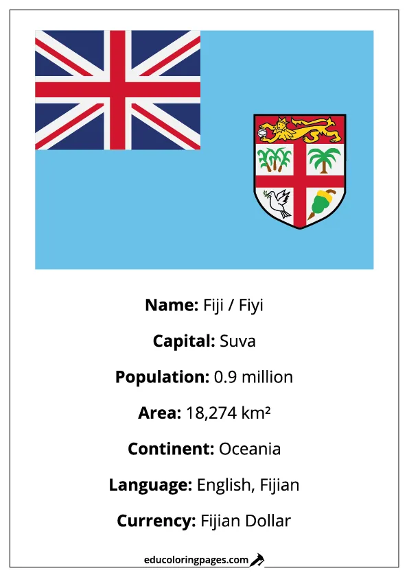 Fiji Flag Country Facts Educational