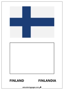 Finland Flag Coloring Page (Finlandia) – Bilingual