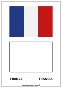 France Flag Coloring Page (Francia) – Bilingual