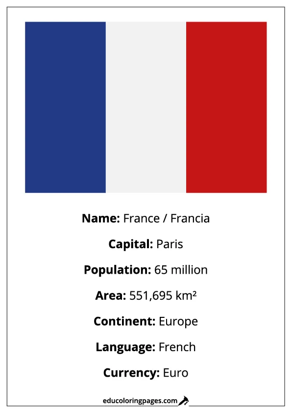 France Flag Country Facts Educational