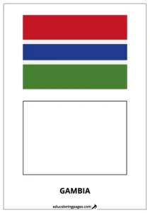 Gambia Flag Coloring Page (Gambia) – Bilingual