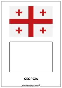 Georgia Flag Coloring Page (Georgia) – Bilingual