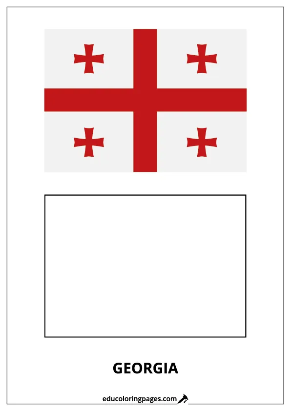 Georgia Flag Coloring Page (Georgia) – Bilingual