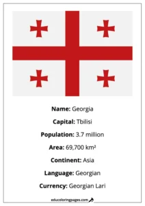 Georgia Flag Country Facts Educational