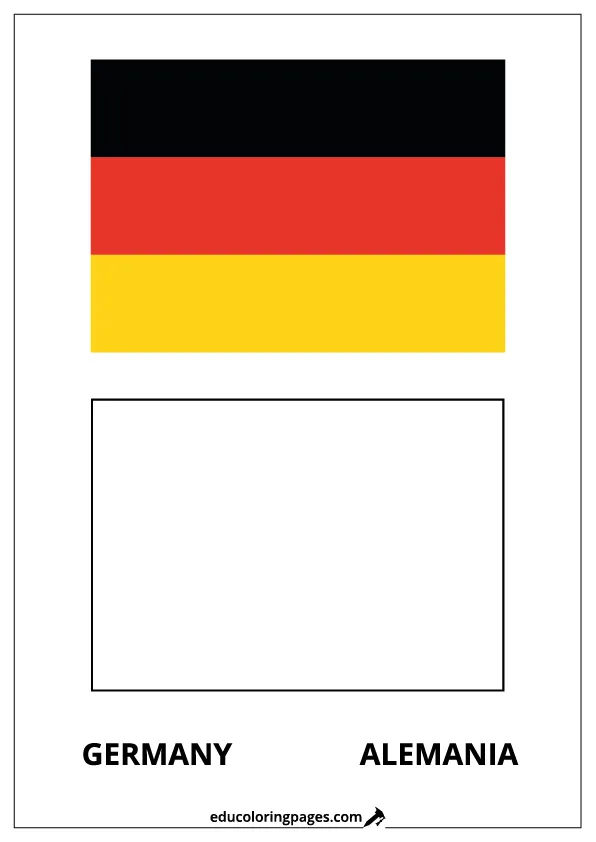 Germany Flag Coloring Page (Alemania) – Bilingual