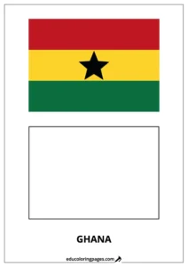 Ghana Flag Coloring Page (Ghana) – Bilingual