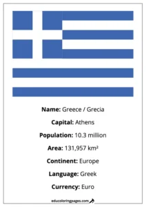 Greece Flag Country Facts Educational