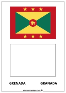Grenada Flag Coloring Page (Granada) – Bilingual