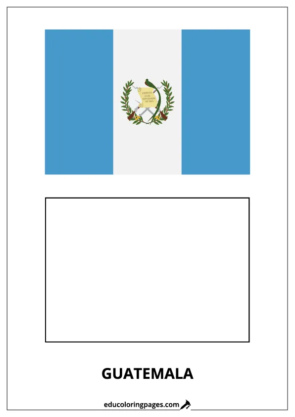 Guatemala Flag Coloring Page – Bilingual
