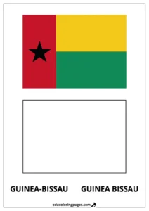 Guinea-Bissau Flag Coloring Page (Guinea-Bisáu) – Bilingual