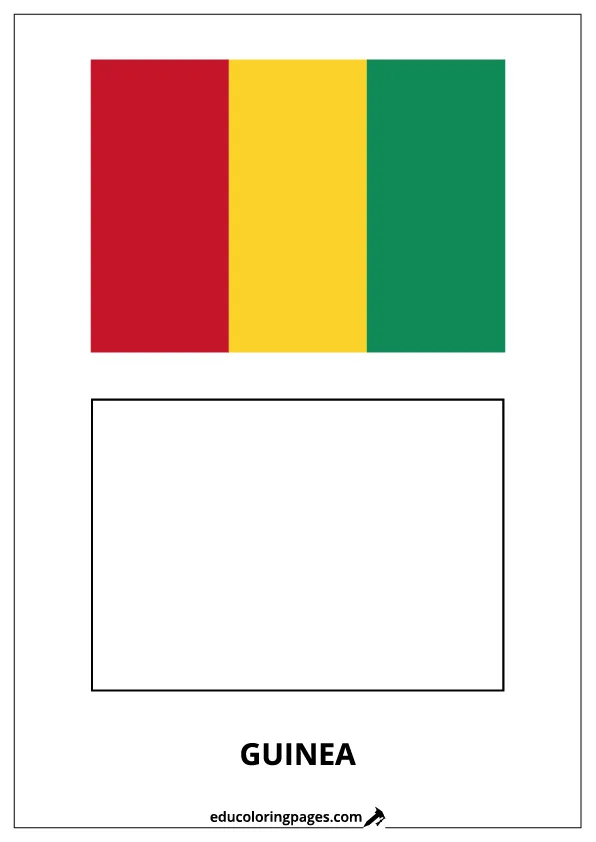 Guinea Flag Coloring Page – Bilingual