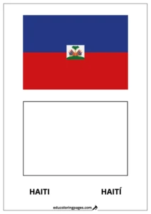 Haiti Flag Coloring Page (Haití) – Bilingual