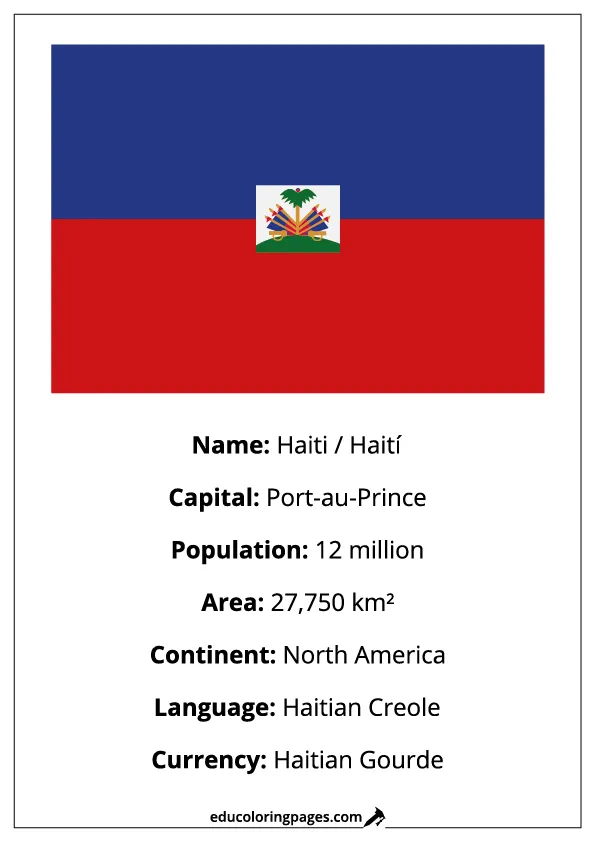 Haiti Flag Country Facts Educational