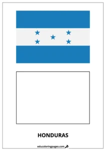 Honduras Flag Coloring Page – Bilingual