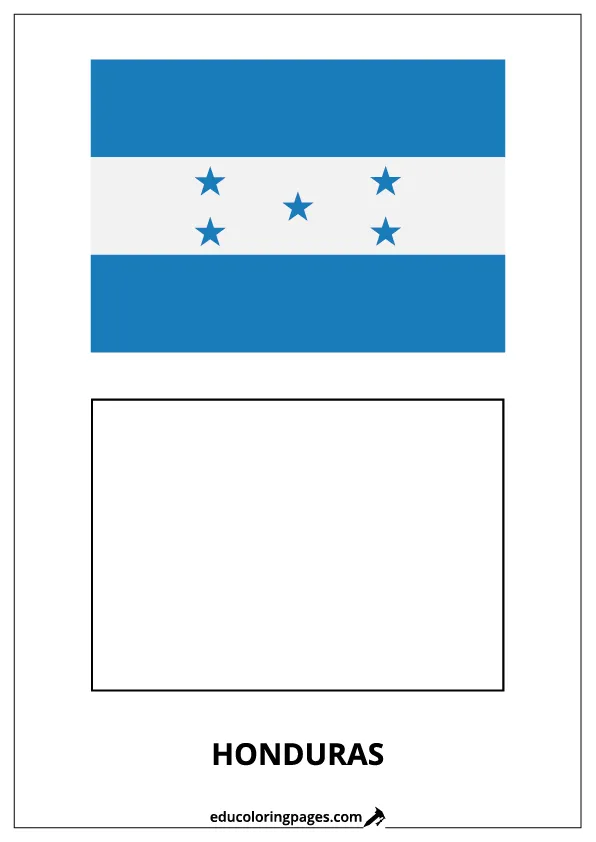Honduras Flag Coloring Page – Bilingual