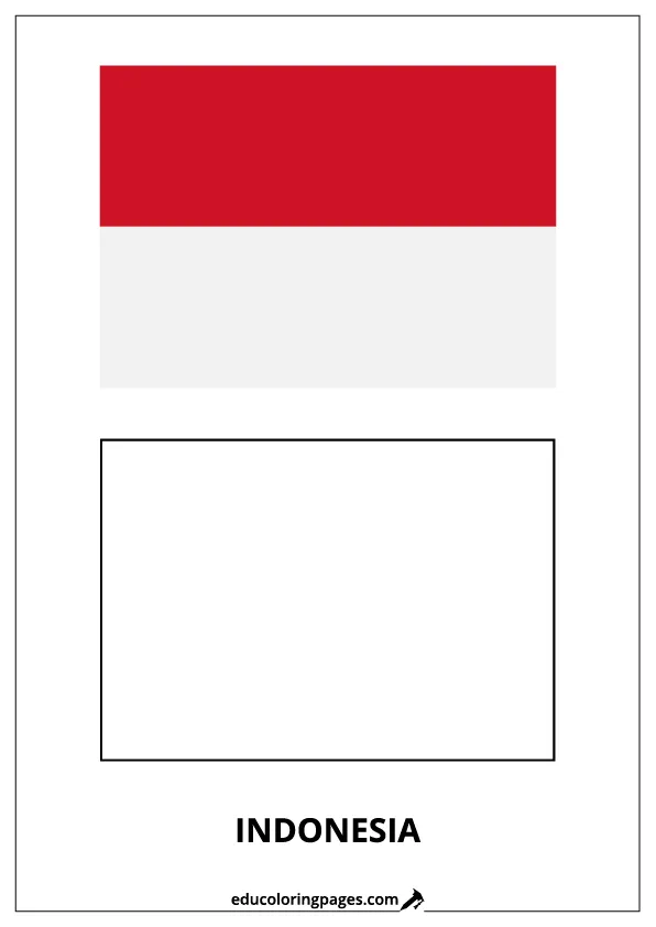 Indonesia Flag Coloring Page (Indonesia) – Bilingual