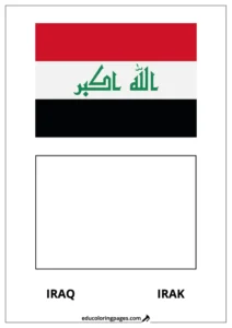Iraq Flag Coloring Page (Irak) – Bilingual