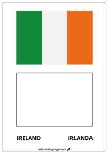 Ireland Flag Coloring Page (Irlanda) – Bilingual