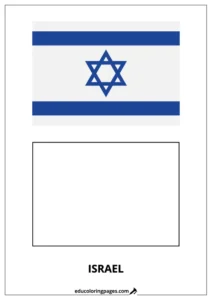 Israel Flag Coloring Page (Israel) – Bilingual