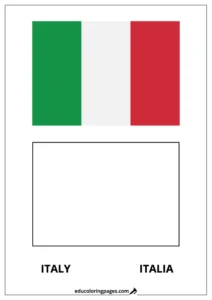 Italy Flag Coloring Page (Italia) – Bilingual