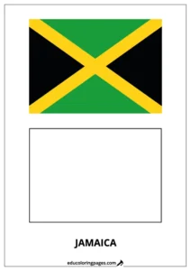 Jamaica Flag Coloring Page (Jamaica) – Bilingual