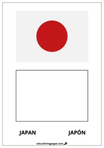 Japan Flag Coloring Page (Japón) – Bilingual