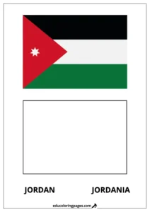 Jordan Flag Coloring Page (Jordania) – Bilingual