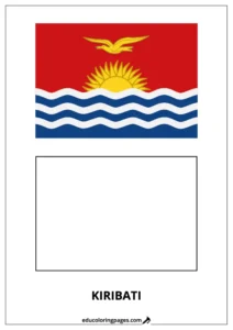 Kiribati Flag Coloring Page (Kiribati) – Bilingual