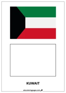 Kuwait Flag Coloring Page (Kuwait) – Bilingual