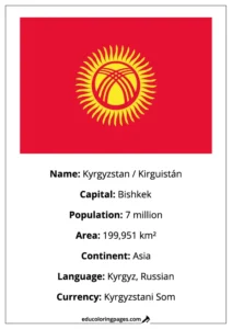Kyrgyzstan Flag Country Facts Educational