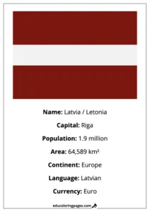 Latvia Flag Country Facts Educational