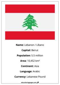 Lebanon Flag Country Facts Educational
