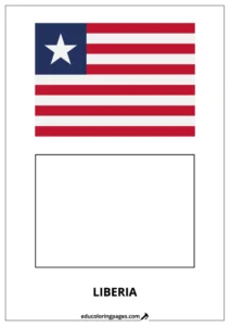 Liberia Flag Coloring Page (Liberia) – Bilingual