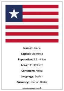 Liberia Flag Country Facts Educational