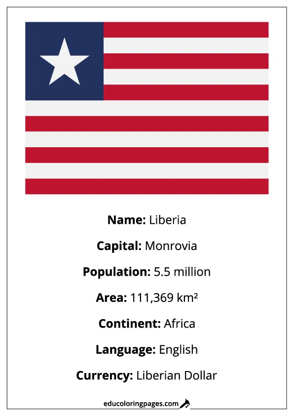 Liberia Flag Country Facts Educational