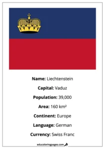 Liechtenstein Flag Country Facts Educational