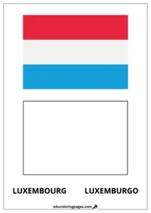 Luxembourg Flag Coloring Page (Luxemburgo) – Bilingual