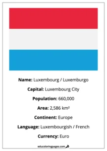 Luxembourg Flag Country Facts Educational