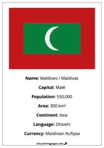 Maldives Flag Country Facts Educational