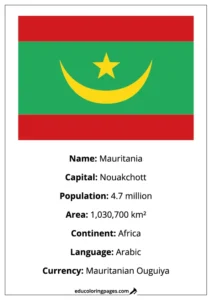 Mauritania Flag Country Facts Educational