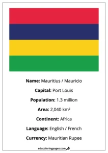 Mauritius Flag Country Facts Educational