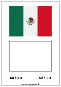 Mexico Flag Coloring Page (México) – Bilingual