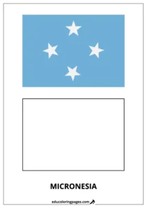 Micronesia Flag Coloring Page (Micronesia) – Bilingual
