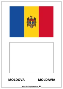 Moldova Flag Coloring Page (Moldavia) – Bilingual